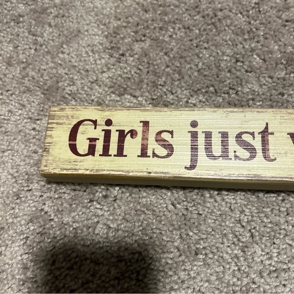 Quill To Paper By Sixtrees GIRLS JUST WANNA HAVE WINE Sign Wooden 18" - Picture 2 of 5